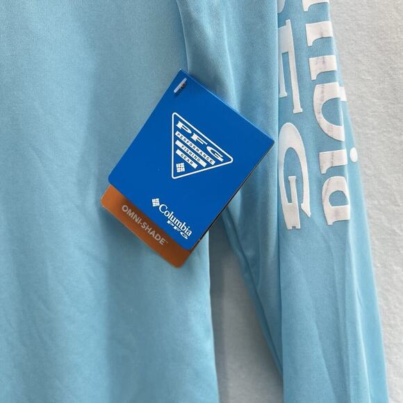 Columbia PFG Omni-Shade Womens M Tidal Sands Blue Long Sleeve Tee NEW - Picture 3 of 10